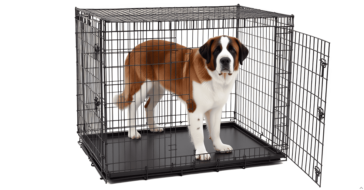 54 Inch XXL Heavy-Duty Folding Wire Dog Crate Kennel Cage for Giant Breed Dogs, 37 x 54 x 45 in, Double Door, Divider, Leak-Resistant Pan, Folds Flat, One-Person Setup